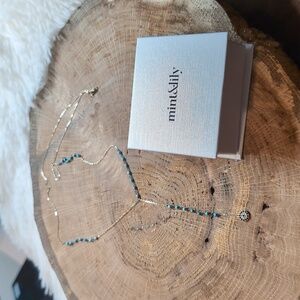 Elegant Gold Necklace with Sapphire Turqioise Accents and Evil Eye Design